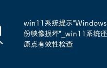 win11系統(tǒng)提示"Windows備份映像損壞"_win11系統(tǒng)還原點有效性檢查