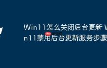 Win11怎么关闭后台更新 Win11禁用后台更新服务步骤