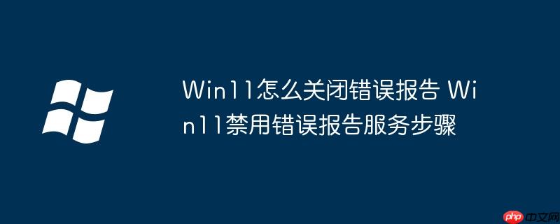 Win11怎么关闭错误报告 Win11禁用错误报告服务步骤