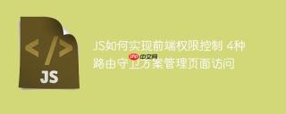 JS如何实现前端权限控制 4种路由守卫方案管理页面访问