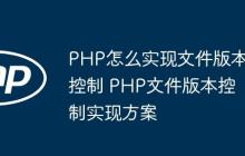PHP怎么實(shí)現(xiàn)文件版本控制 PHP文件版本控制實(shí)現(xiàn)方案