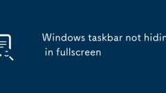 La barre des taches Windows ne se cache pas en plein écran
