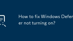 How to fix Windows Defender not turning on?