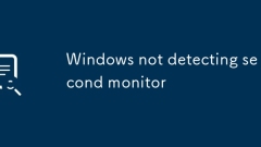 Windows ne détectant pas le deuxième moniteur