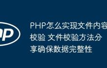 PHP怎么實現(xiàn)文件內(nèi)容校驗 文件校驗方法分享確保數(shù)據(jù)完整性