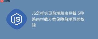 JS怎样实现前端路由拦截 5种路由拦截方案保障前端页面权限