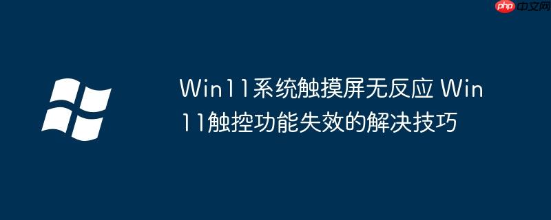 Win11系统触摸屏无反应 Win11触控功能失效的解决技巧