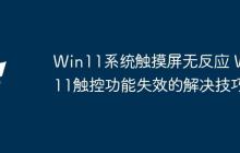 Win11系统触摸屏无反应 Win11触控功能失效的解决技巧
