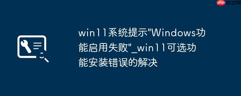 win11系统提示"Windows功能启用失败"_win11可选功能安装错误的解决