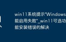 win11系统提示"Windows功能启用失败"_win11可选功能安装错误的解决