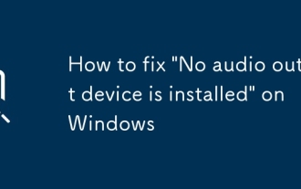 Comment corriger 'aucun périphérique de sortie audio n'est installé' sur Windows