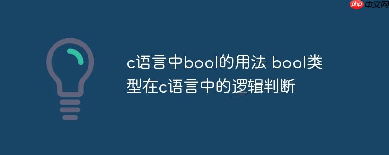 c語言中bool的用法 bool類型在c語言中的邏輯判斷-小浪學習網