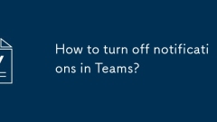 How to turn off notifications in Teams?
