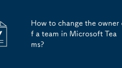 How to change the owner of a team in Microsoft Teams?