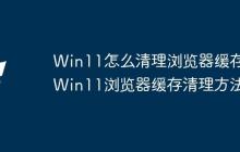 Win11怎么清理瀏覽器緩存 Win11瀏覽器緩存清理方法