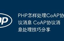 PHP怎样处理CoAP协议消息 CoAP协议消息处理技巧分享