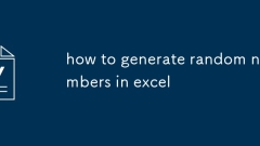 how to generate random numbers in excel
