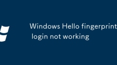 Windows Hello fingerprint login not working