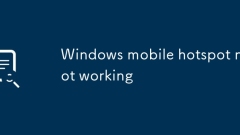 Windows mobile hotspot not working