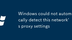 Windows could not automatically detect this network's proxy settings