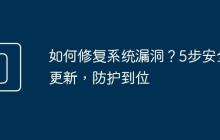 如何修复系统漏洞？5步安全更新，防护到位