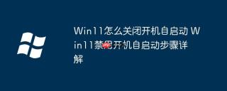 Win11怎么关闭开机自启动 Win11禁用开机自启动步骤详解