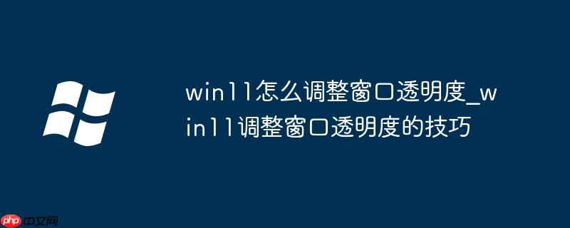 win11怎么调整窗口透明度_win11调整窗口透明度的技巧
