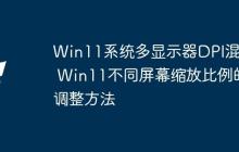 Win11系统多显示器DPI混乱 Win11不同屏幕缩放比例的调整方法