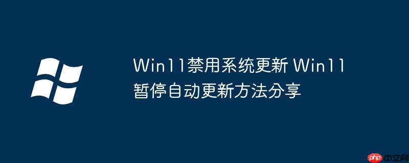 Win11禁用系统更新 Win11暂停自动更新方法分享