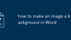 how to make an image a background in Word