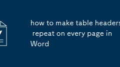 how to make table headers repeat on every page in Word