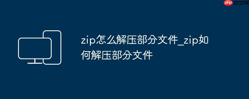 zip怎么解压部分文件_zip如何解压部分文件