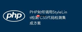 PHP如何调用StyleLint检测 CSS代码检测集成方案