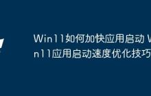 Win11如何加快應用啟動 Win11應用啟動速度優(yōu)化技巧