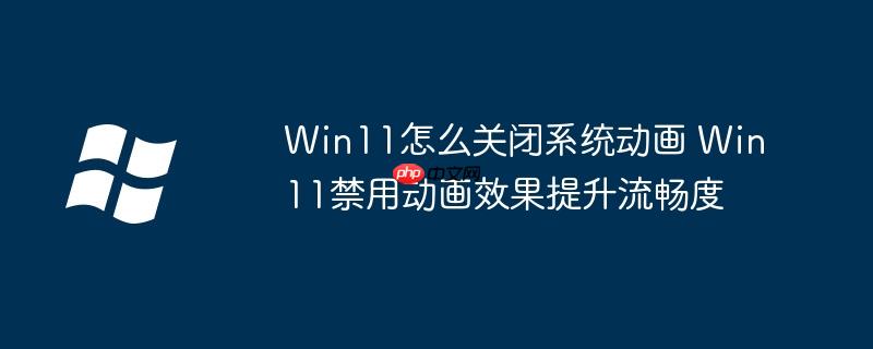Win11怎么关闭系统动画 Win11禁用动画效果提升流畅度