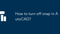 How to turn off snap in AutoCAD?