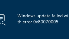 Windows update failed with error 0x80070005