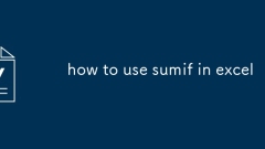 how to use sumif in excel