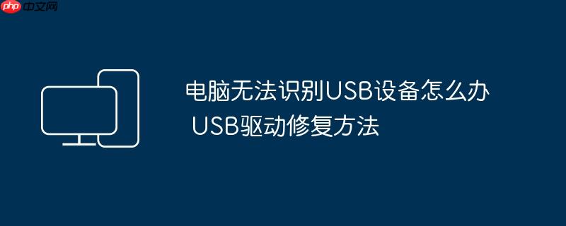 电脑无法识别USB设备怎么办 USB驱动修复方法