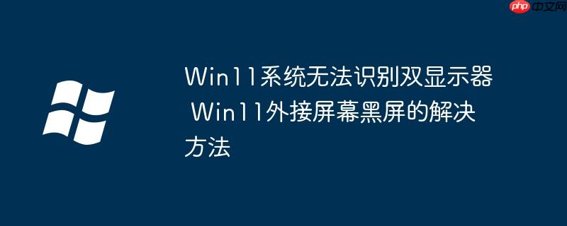Win11系统无法识别双显示器 Win11外接屏幕黑屏的解决方法