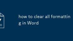 how to clear all formatting in Word