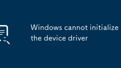 Windows cannot initialize the device driver
