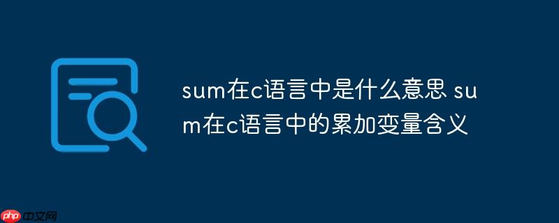 sum在c语言中是什么意思 sum在c语言中的累加变量含义
