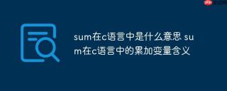 sum在c语言中是什么意思 sum在c语言中的累加变量含义