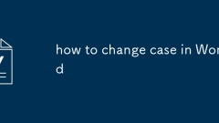 how to change case in Word