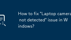 How to fix 'Laptop camera not detected' issue in Windows?