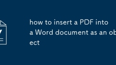 how to insert a PDF into a Word document as an object