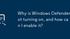 Why is Windows Defender not turning on, and how can I enable it?