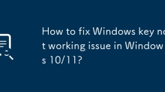 How to fix Windows key not working issue in Windows 10/11?
