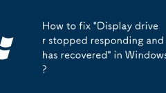 How to fix 'Display driver stopped responding and has recovered' in Windows?